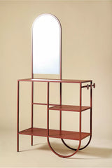 Lucy Terracotta Iron Mirror Entryway Storage Console