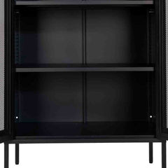 Industrial Modern Display Cabinet Unit - Matt Black