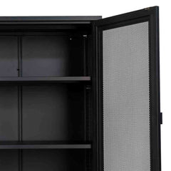 Industrial Modern Display Cabinet Unit - Matt Black