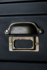 Industrial Metal Bookcase with Cupboard and Drawers - Matt Black