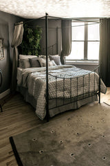 Midnight Knot Iron Canopy Bed