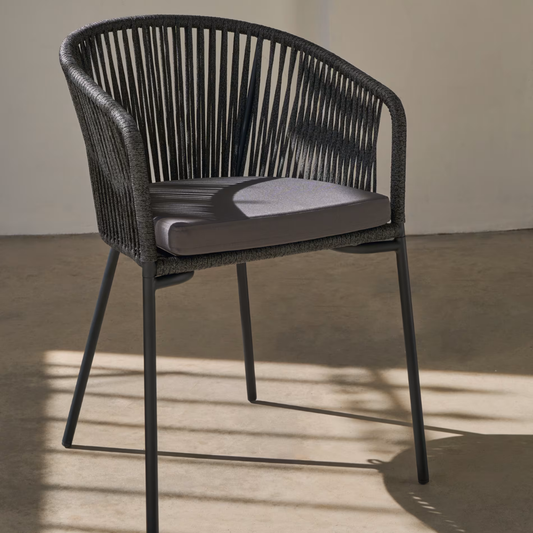 Yanet Roping Black Finish Dining Chair