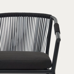 Xelida Roping Black Finish Dining Chair