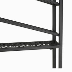 Industrial Metal Wall Mounted Black Wine Rack with Glass & Bottle Rack