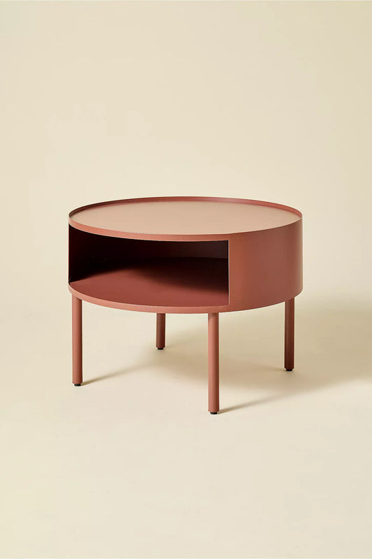 Lucy Terracotta Round Iron Storage Coffee Table