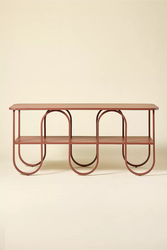 Lucy Terracotta Squiggle Iron Storage Console