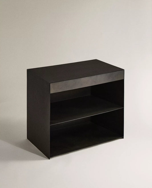 Industrial Metal Bedside Table With Drawer