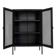 Industrial Modern Display Cabinet Unit - Matt Black