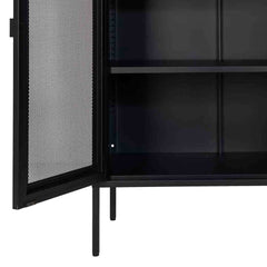 Industrial Modern Display Cabinet Unit - Matt Black
