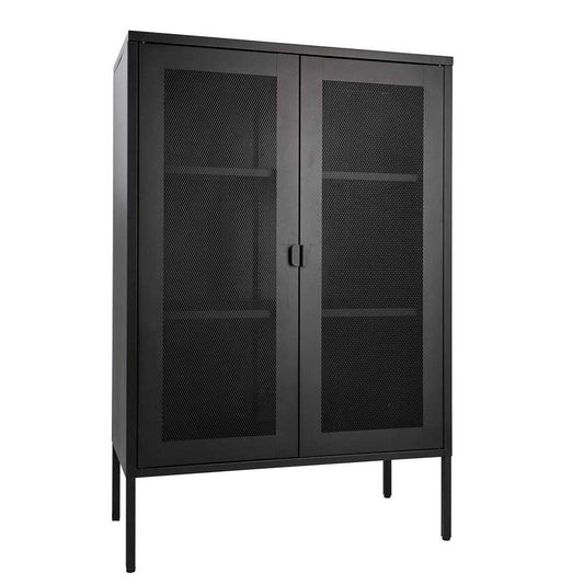 Industrial Modern Display Cabinet Unit - Matt Black