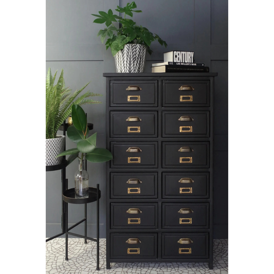 Industrial Metal Tallboy Storage Unit - Matt Black