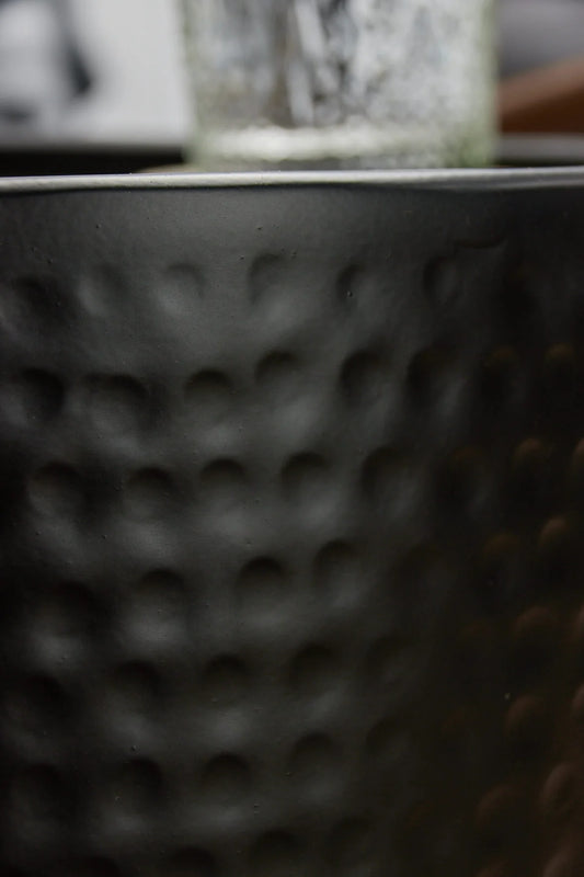 Hammered Side Table - Matt Black