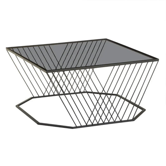 Amster Natural Wood Iron Coffee Table