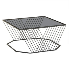 Amster Natural Wood Iron Coffee Table