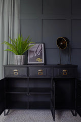Industrial Metal Sideboard - Matt Black