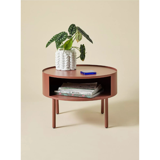Lucy Terracotta Round Iron Storage Coffee Table