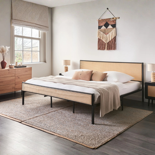 Vinecraft Rattan Iron Bed