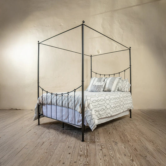 Midnight Knot Iron Canopy Bed