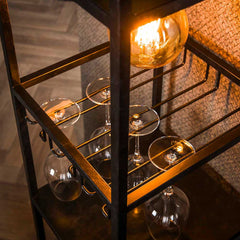 Italian Industrial Lightning Bar Cabinet Wine Rack
