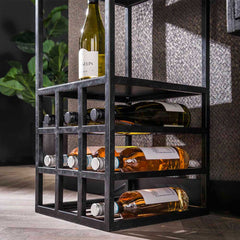 Italian Industrial Lightning Bar Cabinet Wine Rack