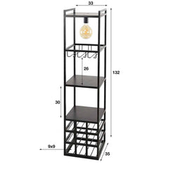Italian Industrial Lightning Bar Cabinet Wine Rack