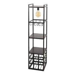 Italian Industrial Lightning Bar Cabinet Wine Rack