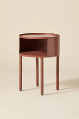 Industrial Terracotta Iron Cutout Storage Bedside Table