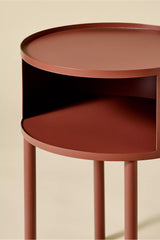 Industrial Terracotta Iron Cutout Storage Bedside Table