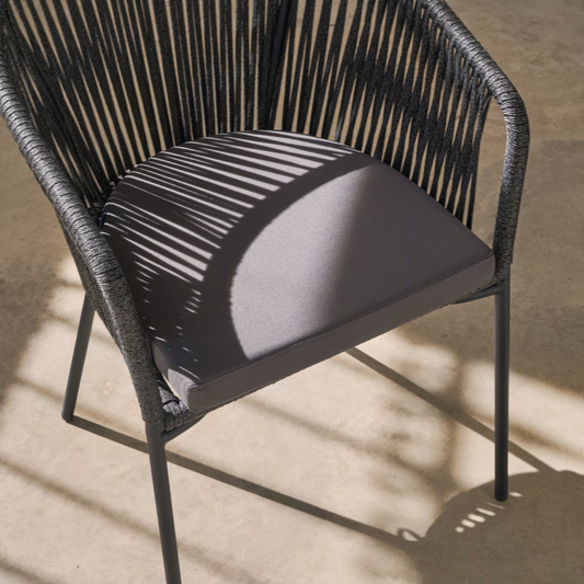 Yanet Roping Black Finish Dining Chair