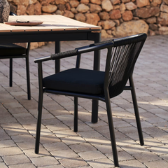 Xelida Roping Black Finish Dining Chair