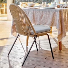 Shann Roping Beige Finish Outdoor Chair