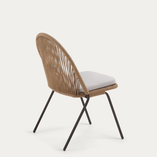 Shann Roping Beige Finish Outdoor Chair