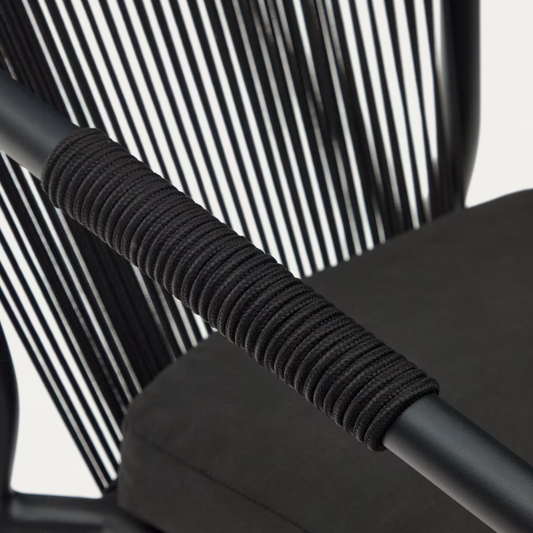 Xelida Roping Black Finish Dining Chair