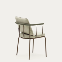 Salguer Roping Brown Finish Arm Chair