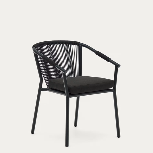 Xelida Roping Black Finish Dining Chair