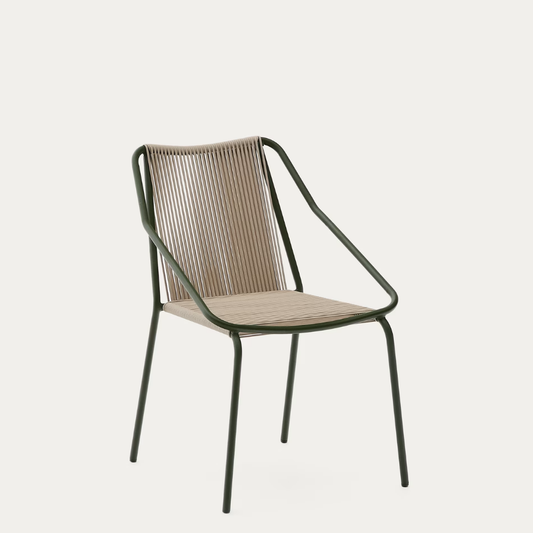 Zivia Roping Green Finish Dining Chair