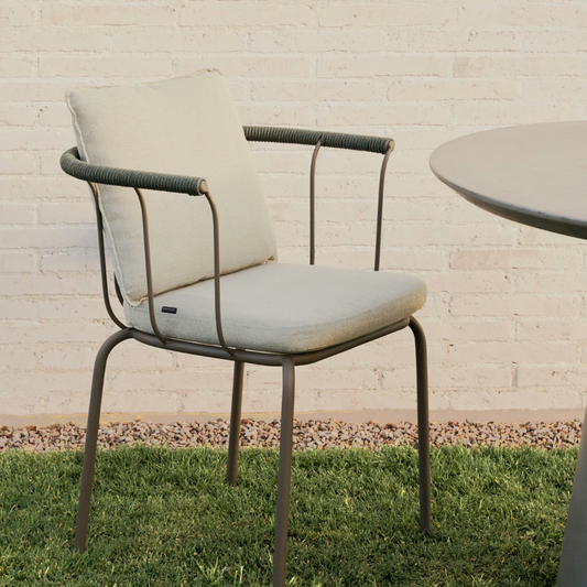 Salguer Roping Brown Finish Arm Chair