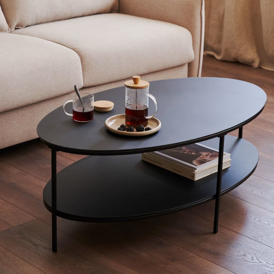 Fideia Oval Coffee Table Black Matt