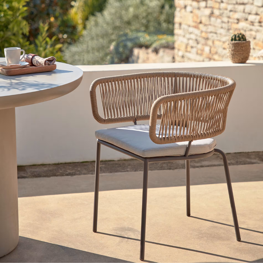 Nadin Roping Beige Finish Dining Chair