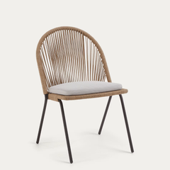 Shann Roping Beige Finish Outdoor Chair