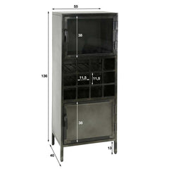 Industrial Black Wine Holder Home Bar Cabinet