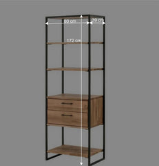 Industrial Iron Wood Bookshelf