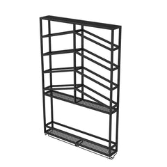 Industrial Metal Wall Mounted Black Wine Rack with Glass & Bottle Rack